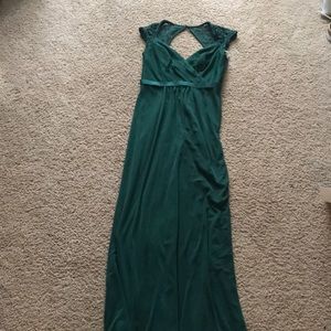 David’s Bridal Green Full Length Dress